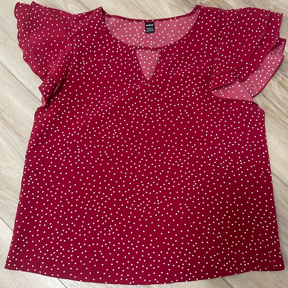 SHEIN Flutter Sleeve Blouse